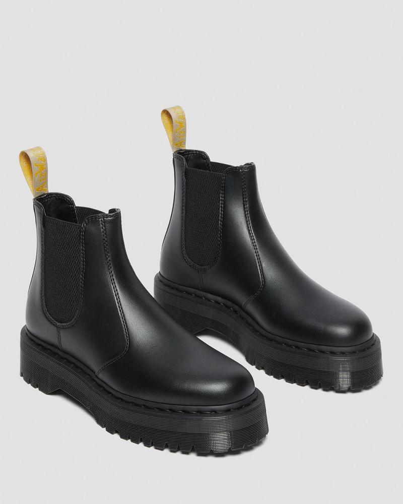 Botines Chelsea Dr Martens Vegan 2976 Felix Plataforma Hombre Negros | MX 309HAP